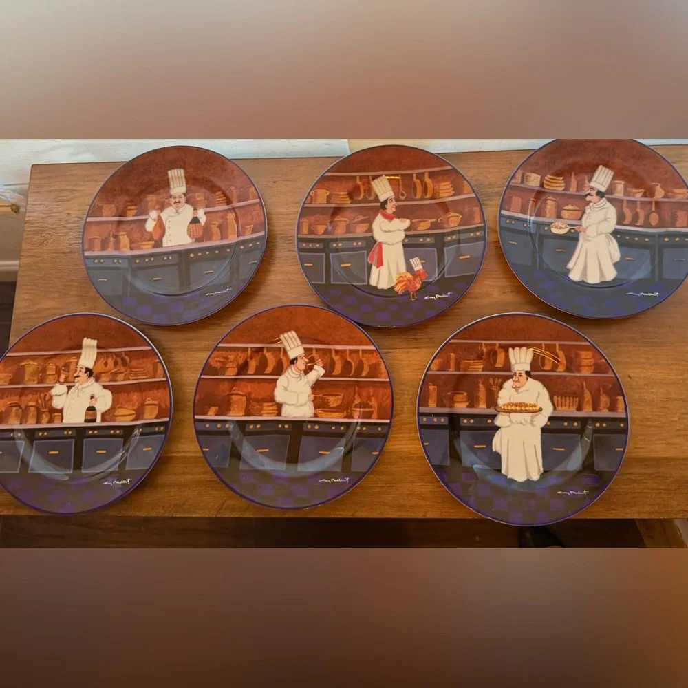 6 Williams Sonoma CHEF SERIES by Guy Buffet Salad Plates 8.25