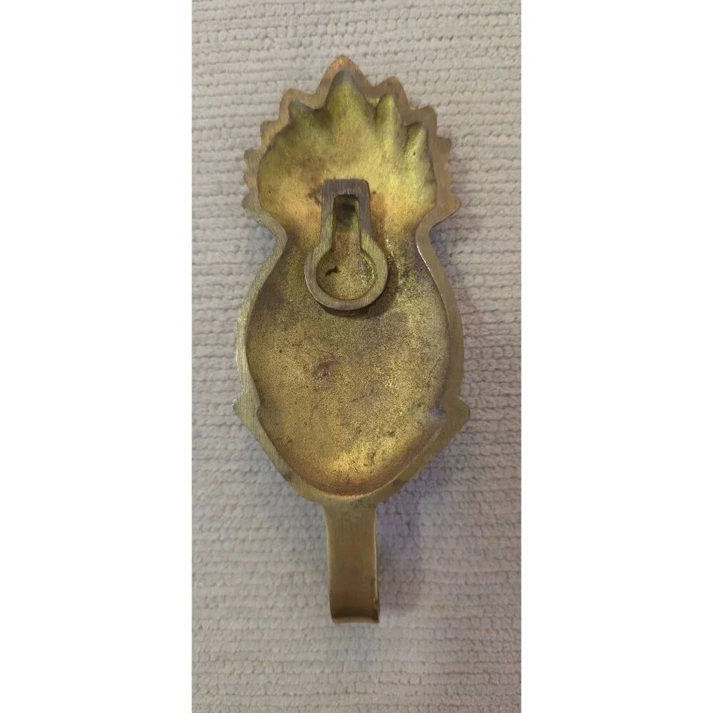 Vintage Brass Pineapple Wall Coat Robe Hook 5
