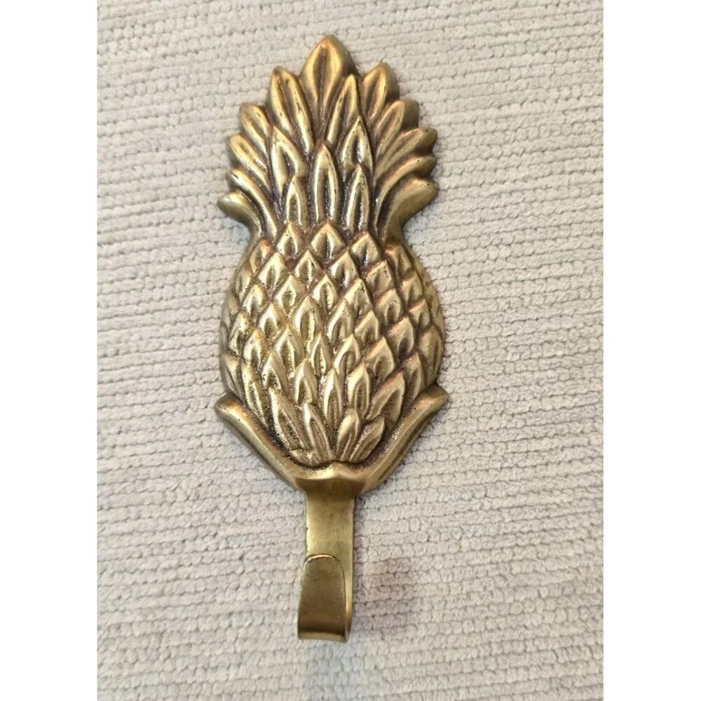 Vintage Brass Pineapple Wall Coat Robe Hook 5
