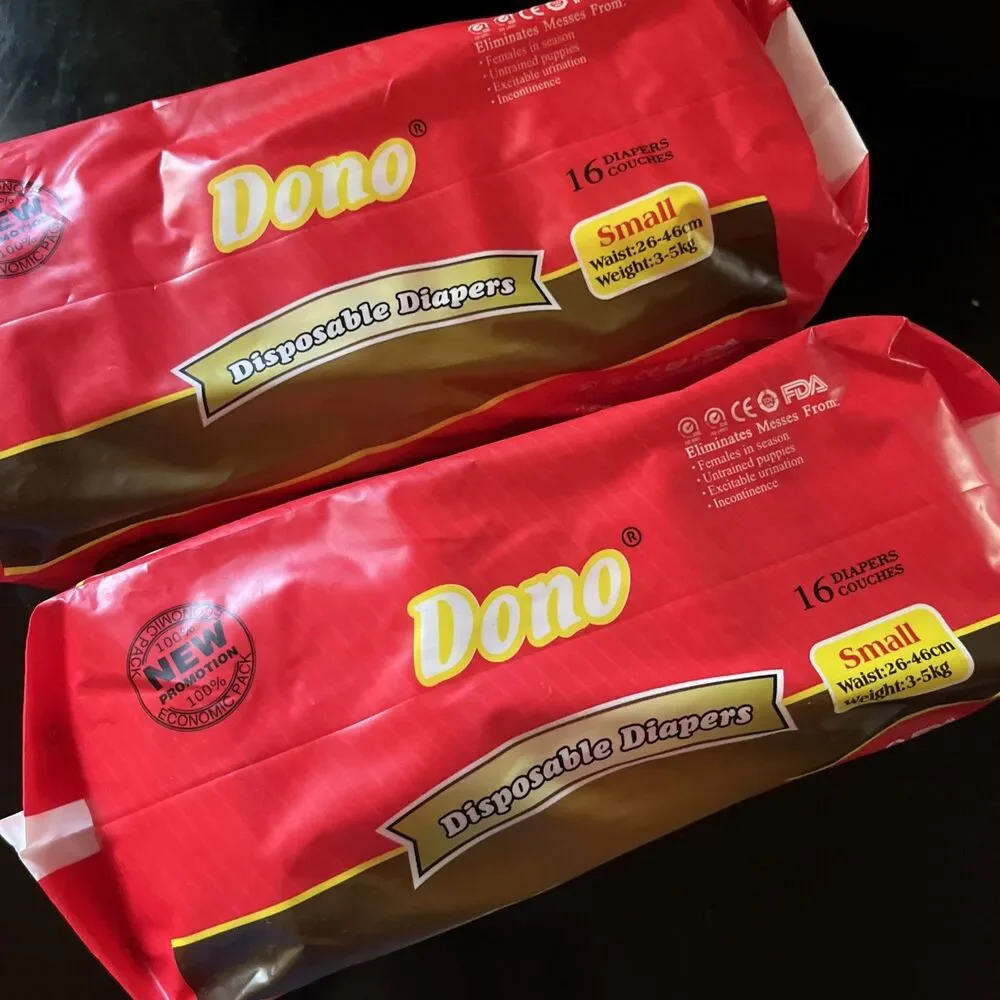 Lot of 2 New Dono Disposable Pet Diapers For Dogs & Cats 12 Each Small Waist