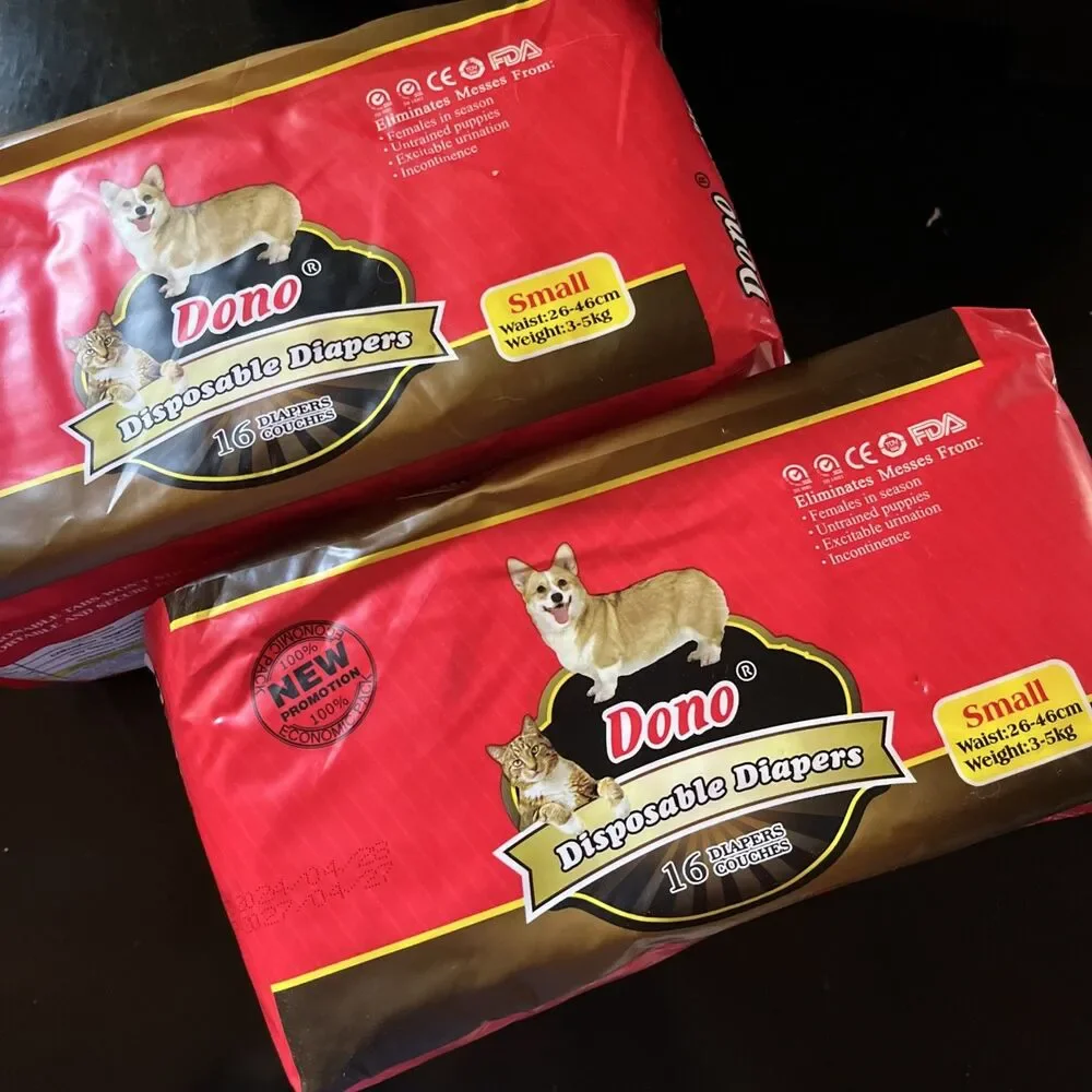 Lot of 2 New Dono Disposable Pet Diapers For Dogs & Cats 12 Each Small Waist