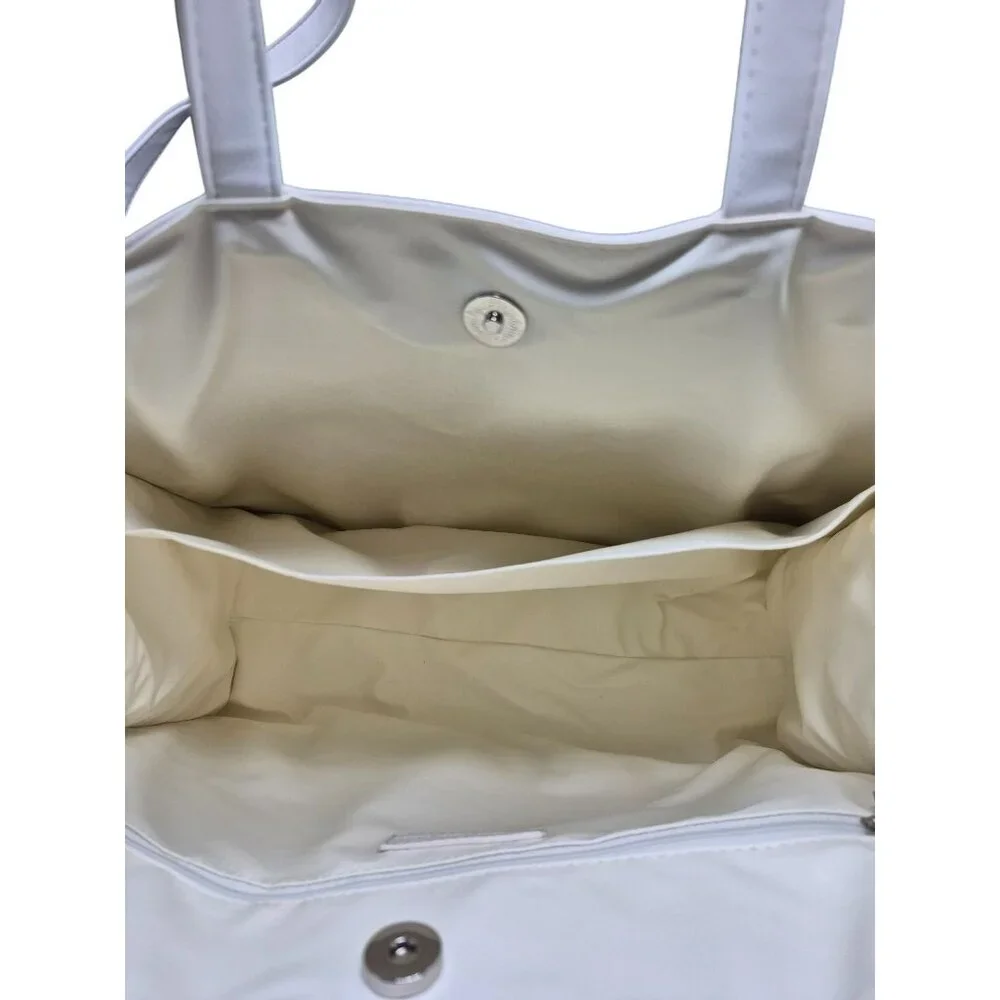 Roses Are Red Bride Tote Bag Shoulder Bag Purse Travel Bag Embossed White