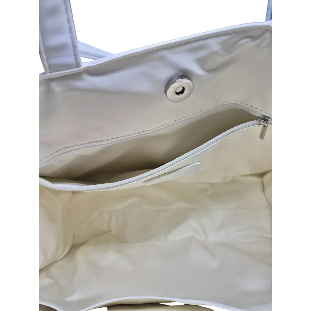Roses Are Red Bride Tote Bag Shoulder Bag Purse Travel Bag Embossed White