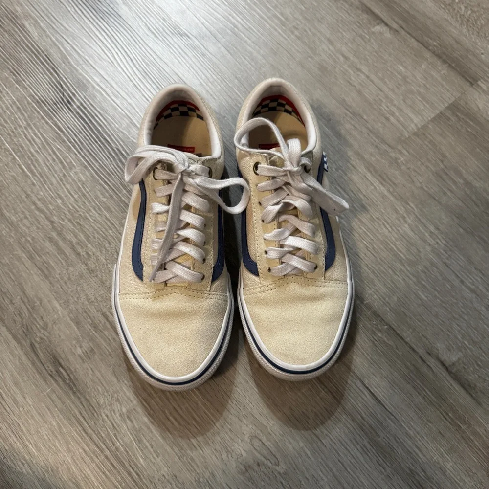 Men’s/Women’s Vans Skate Old Skool cream and blue