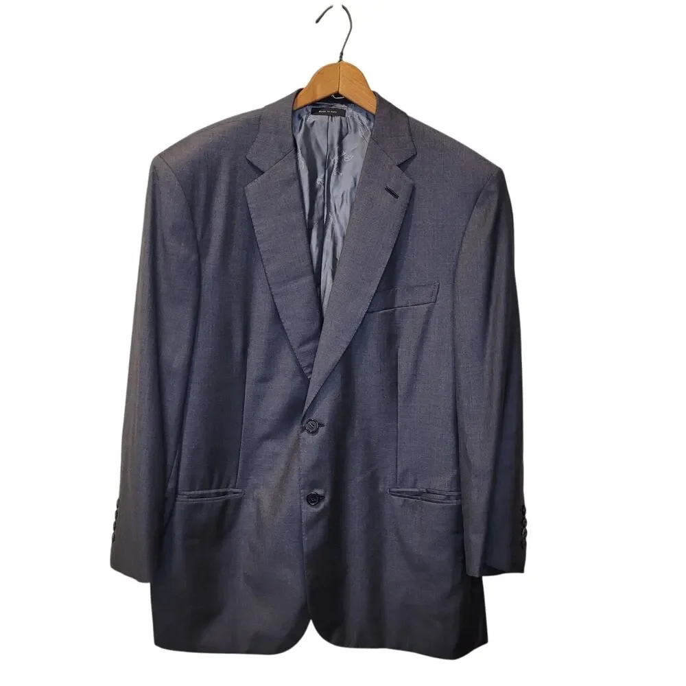 Brioni Mens Gray Wool Colosse Double Vented Blazer Suit Jacket Size 44R Classic