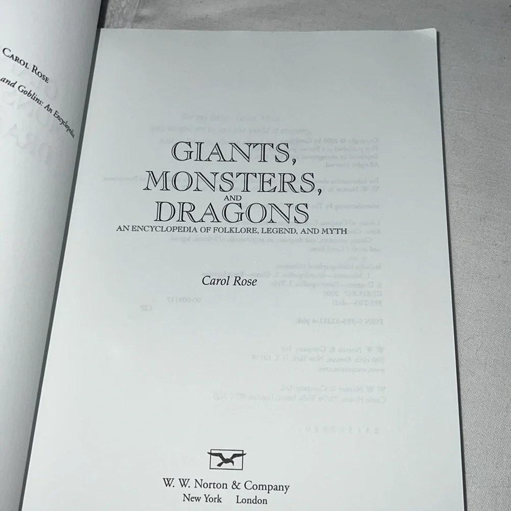 GIANTS, MONSTERS & DRAGONS AN ENCYCLOPEDIA OF FOLKLORE, LEGEND AND MYTH BOOK