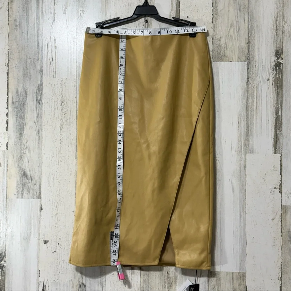 LuLaRoe Tan Soft Faux Leather Pencil Skirt
