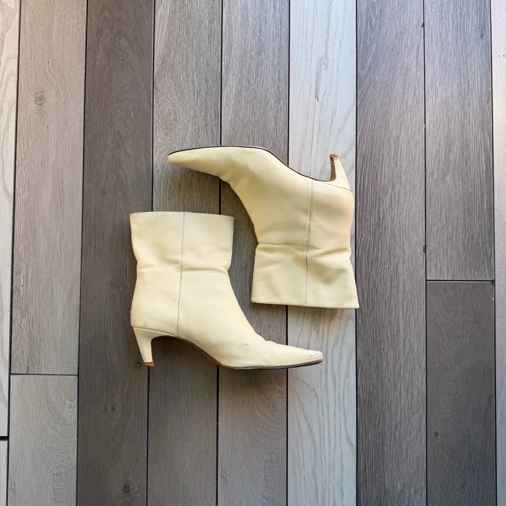 Reformation Ramona Cream Ankle Booties