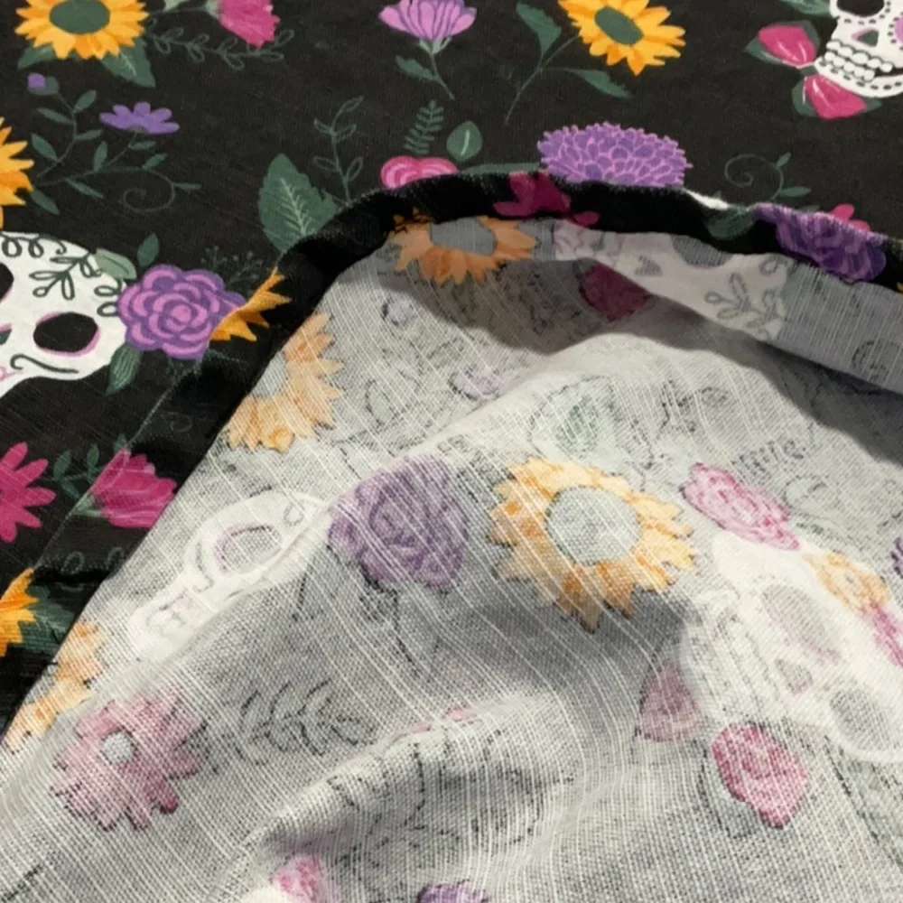 Sugar skulls Halloween tablecloth round cotton