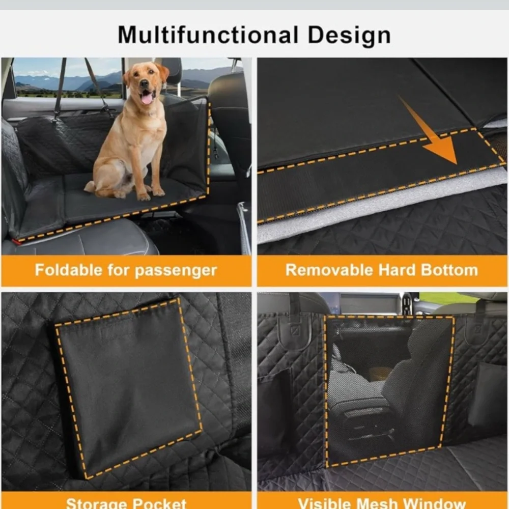 X-LargeHonest Back Seat Extender for Dogs, 57.4W 30.3L Hard Bottom NWT