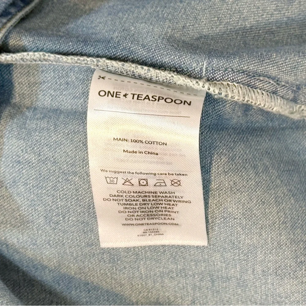NWT One Teaspoon x Anthropologie Prophecy Denim Jumpsuit Romper Medium