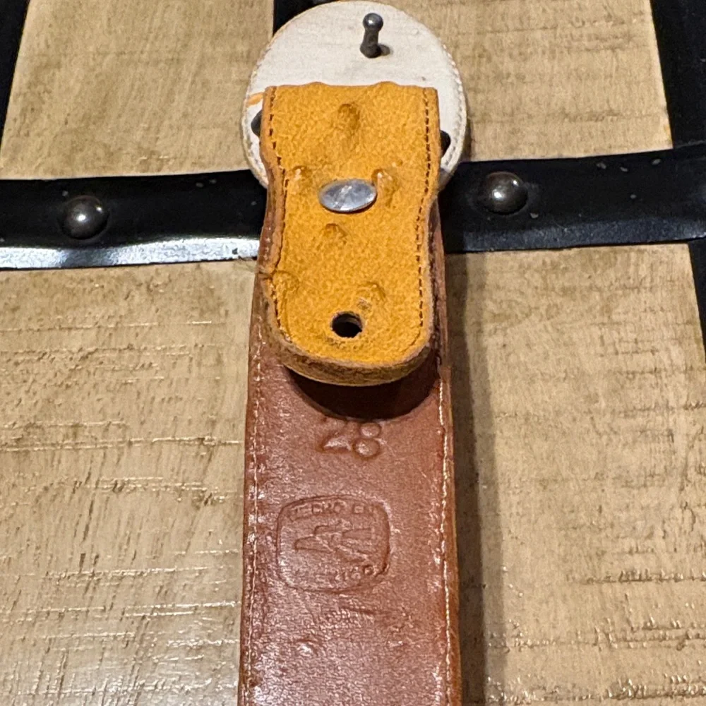 Yellow Ostrich Leather Kids Belt