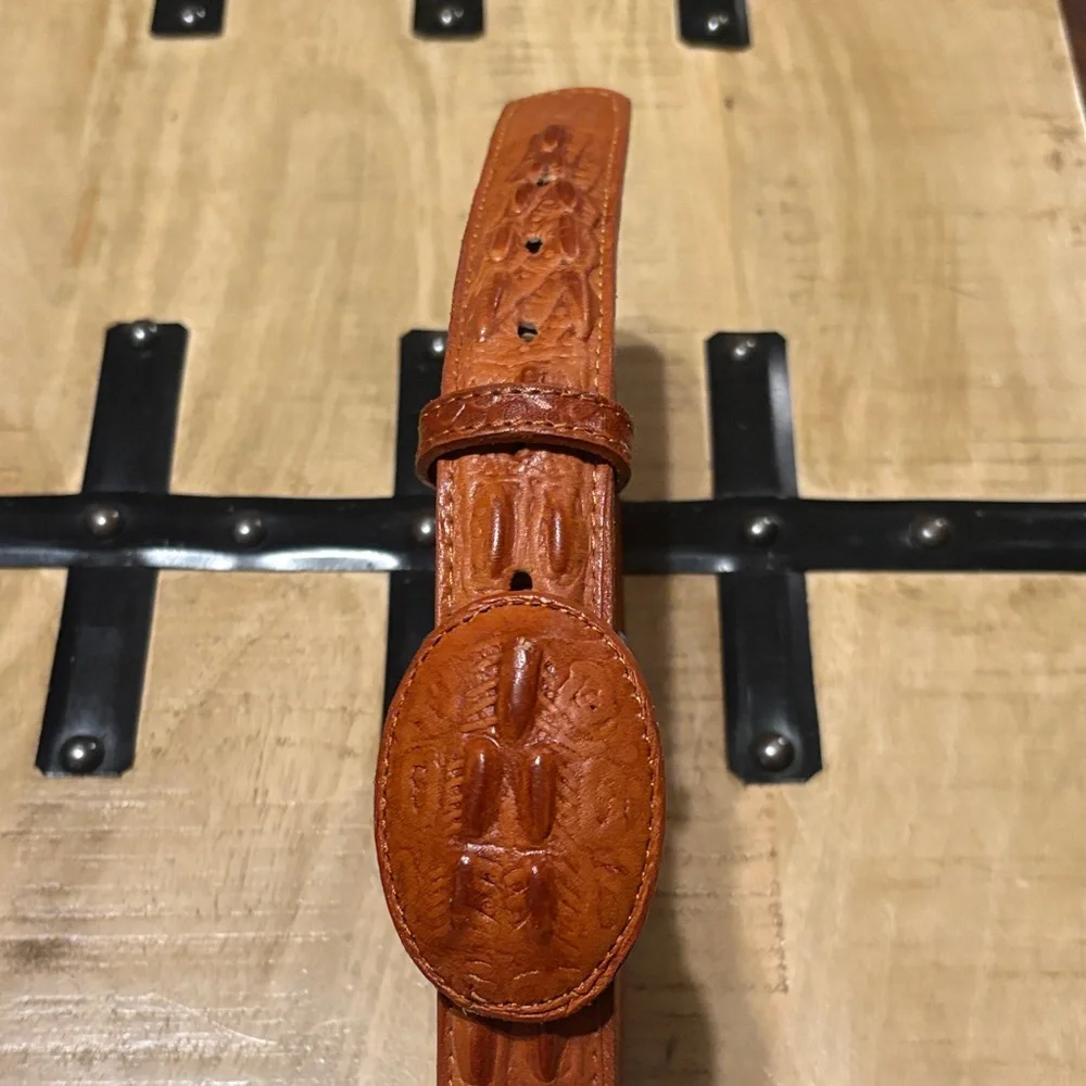 Kids' Brown Crocodile Leather Belt