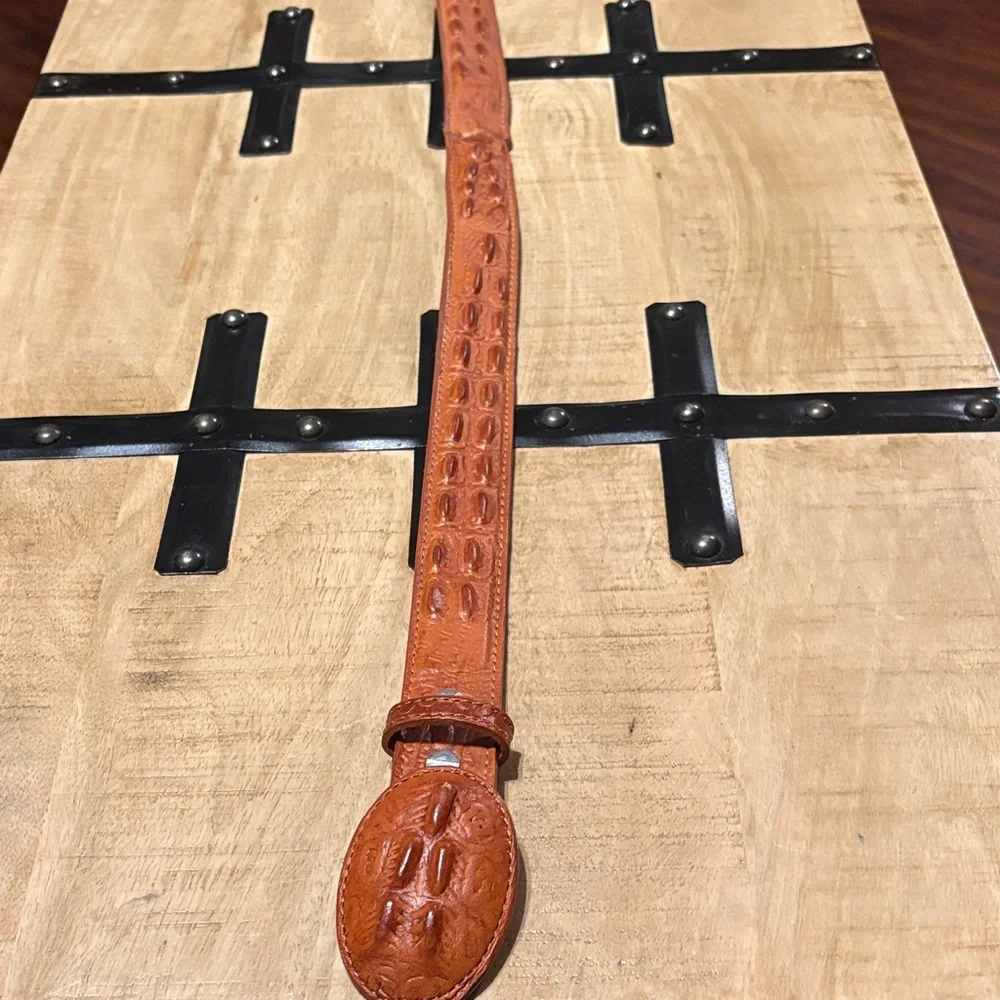 Kids' Brown Crocodile Leather Belt