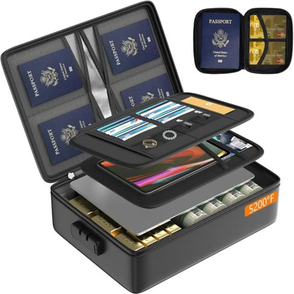 5200°F Fireproof Document Organizer with Lock Fireproof & Waterproof