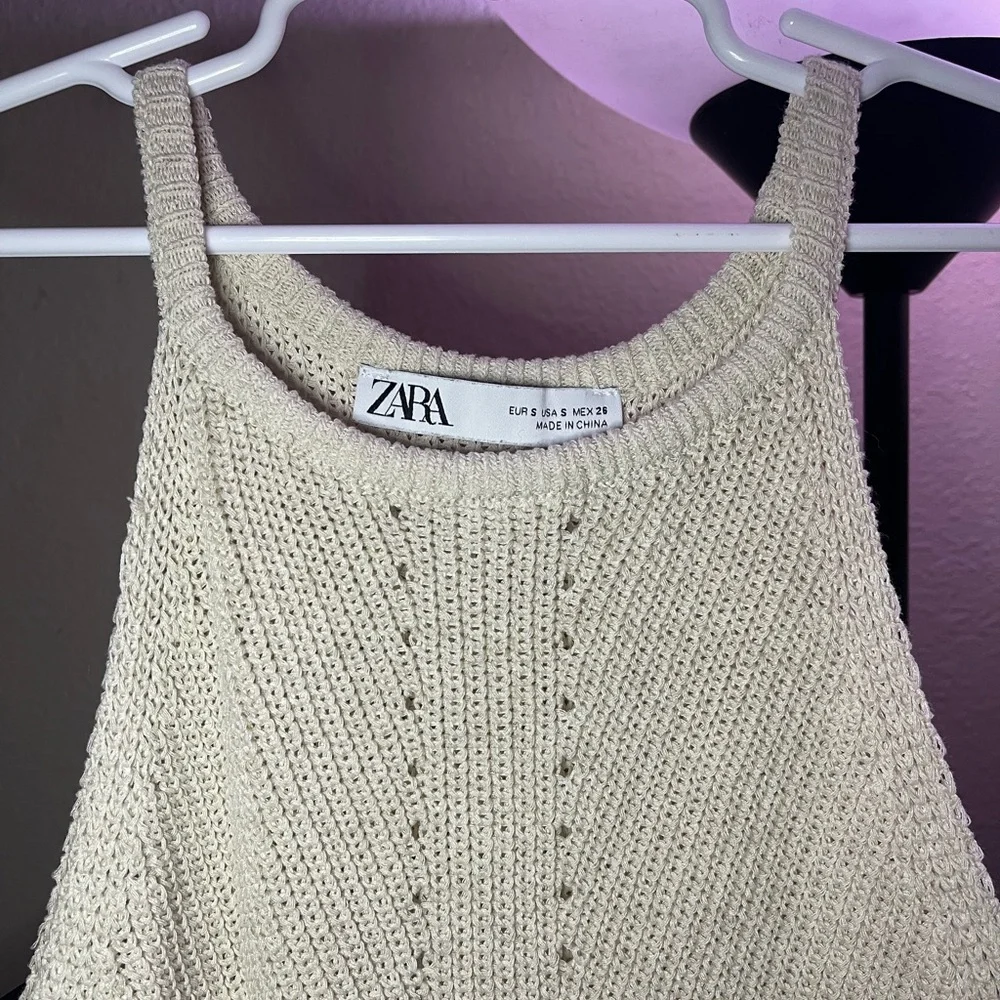 Zara Cream Knit Tank Top