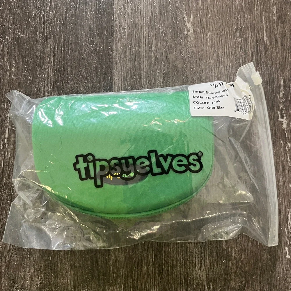 Tipsy Elves Sorbet Sunrise Visor Ski Sunglasses Pink Teal Mirror Lens New