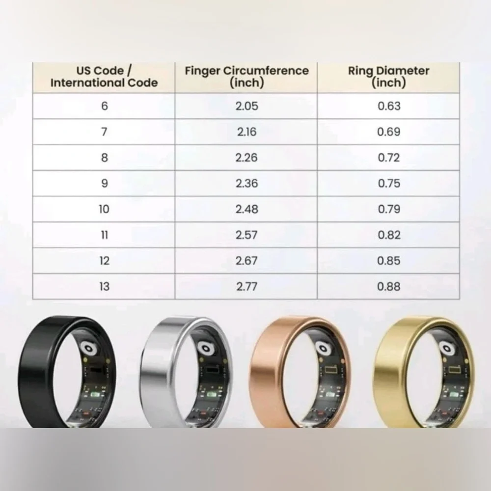 NEW Smart Ring Health and Fitness Tracker Silver size 8