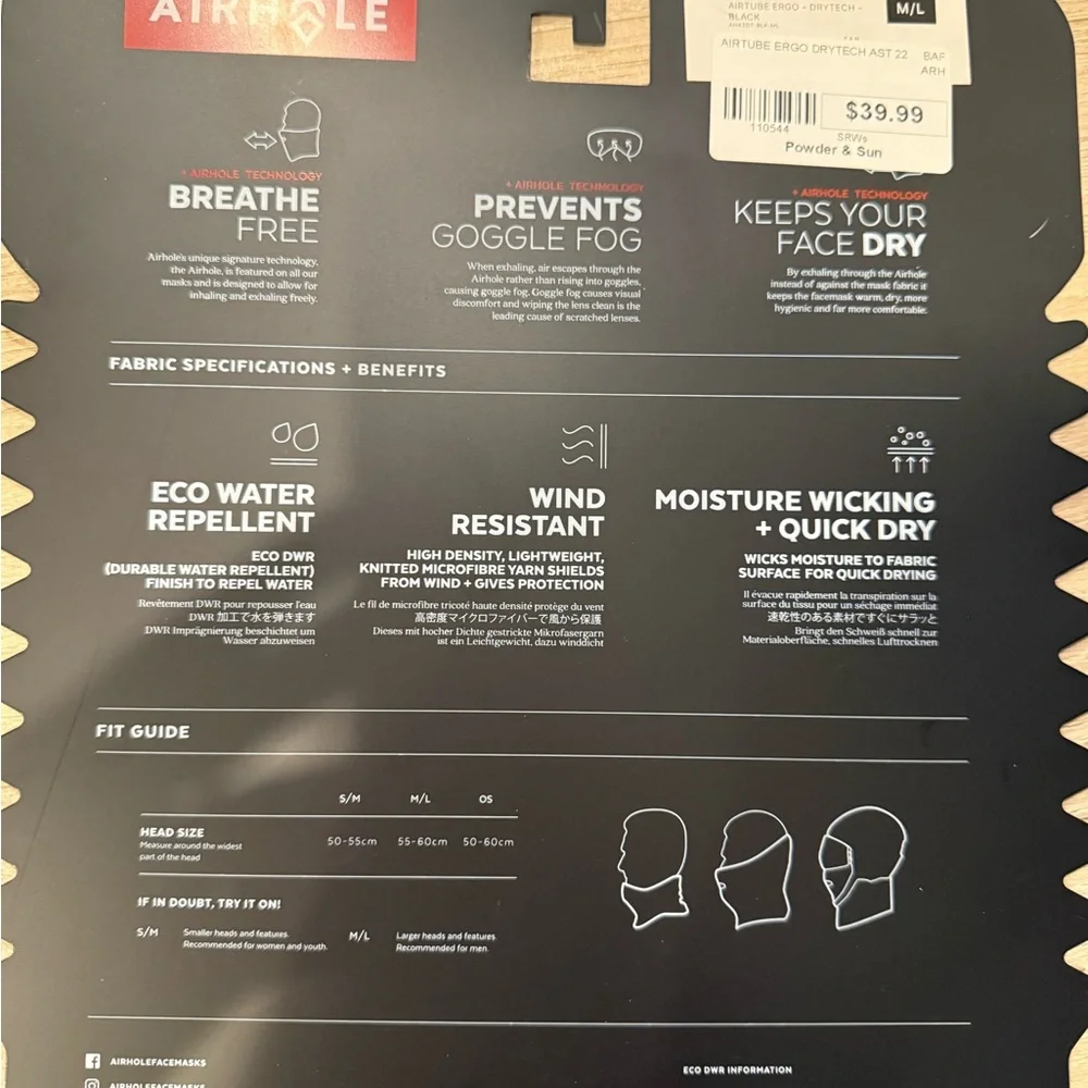 Airhole face mask
