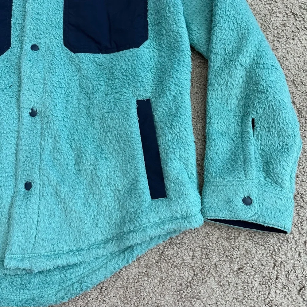 Outerknown Skyline Fleece Sherpa Shirt Jacket Mens XL Blue