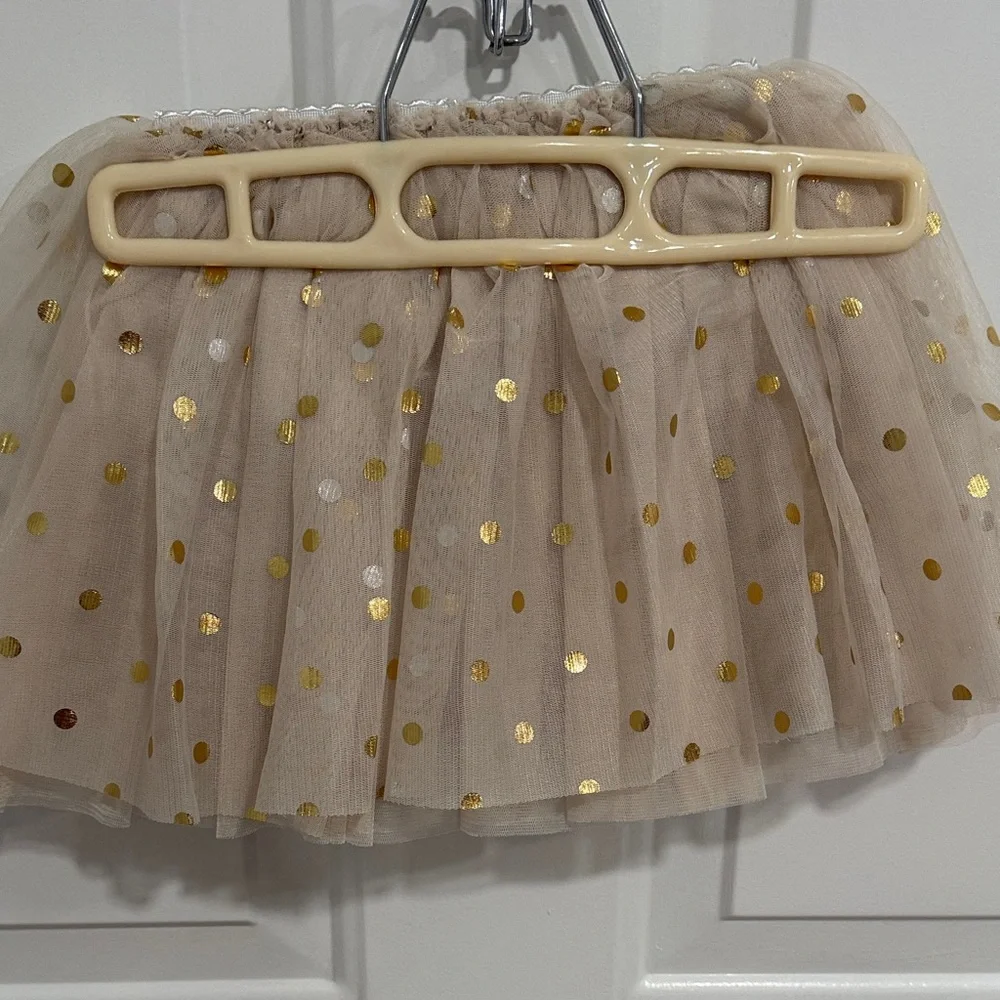 Gold Polka Dot Kids Skirt
