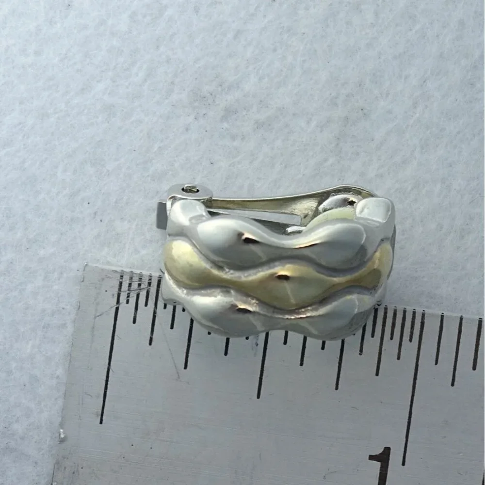 MX Signature Collection Two-Tone Silver & Gold Clip-On Earrings