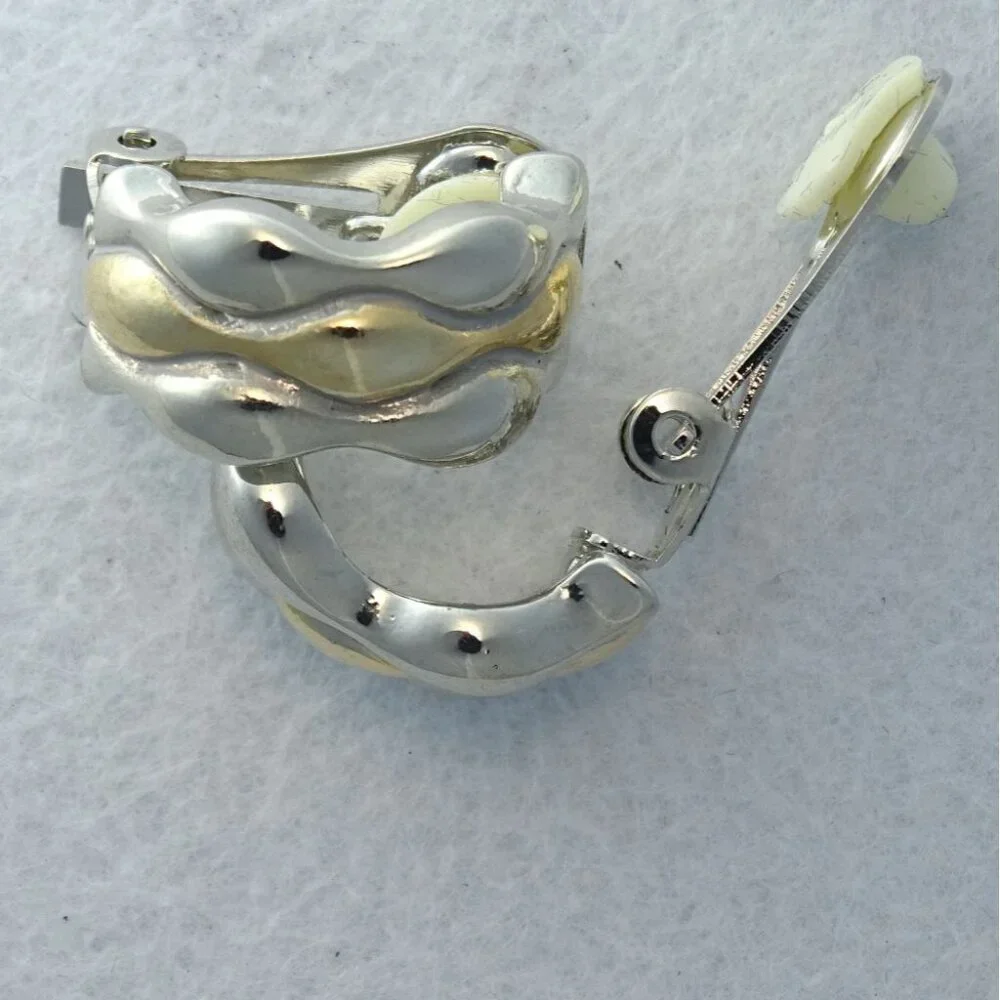 MX Signature Collection Two-Tone Silver & Gold Clip-On Earrings