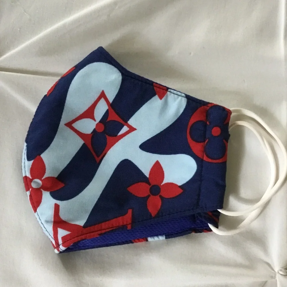 Louis Vuitton Blue and Red Face Mask