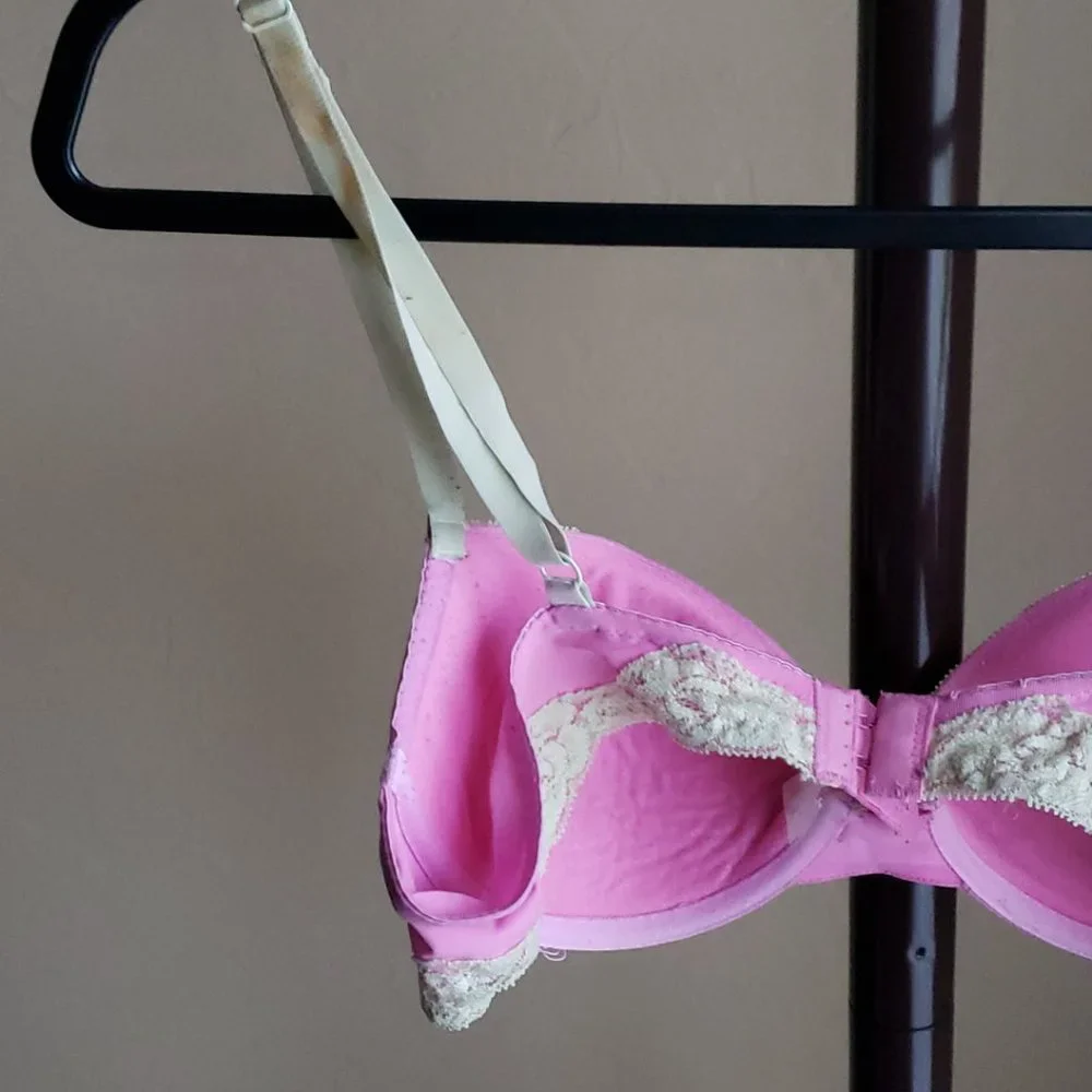 René Rofé Pink & Green Lace Bra – Size 36B