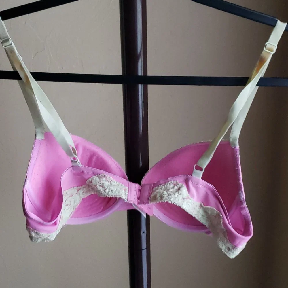 René Rofé Pink & Green Lace Bra – Size 36B