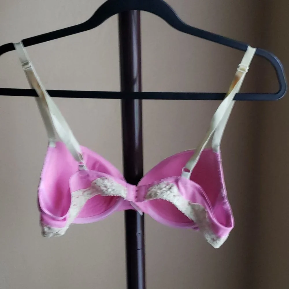 René Rofé Pink & Green Lace Bra – Size 36B