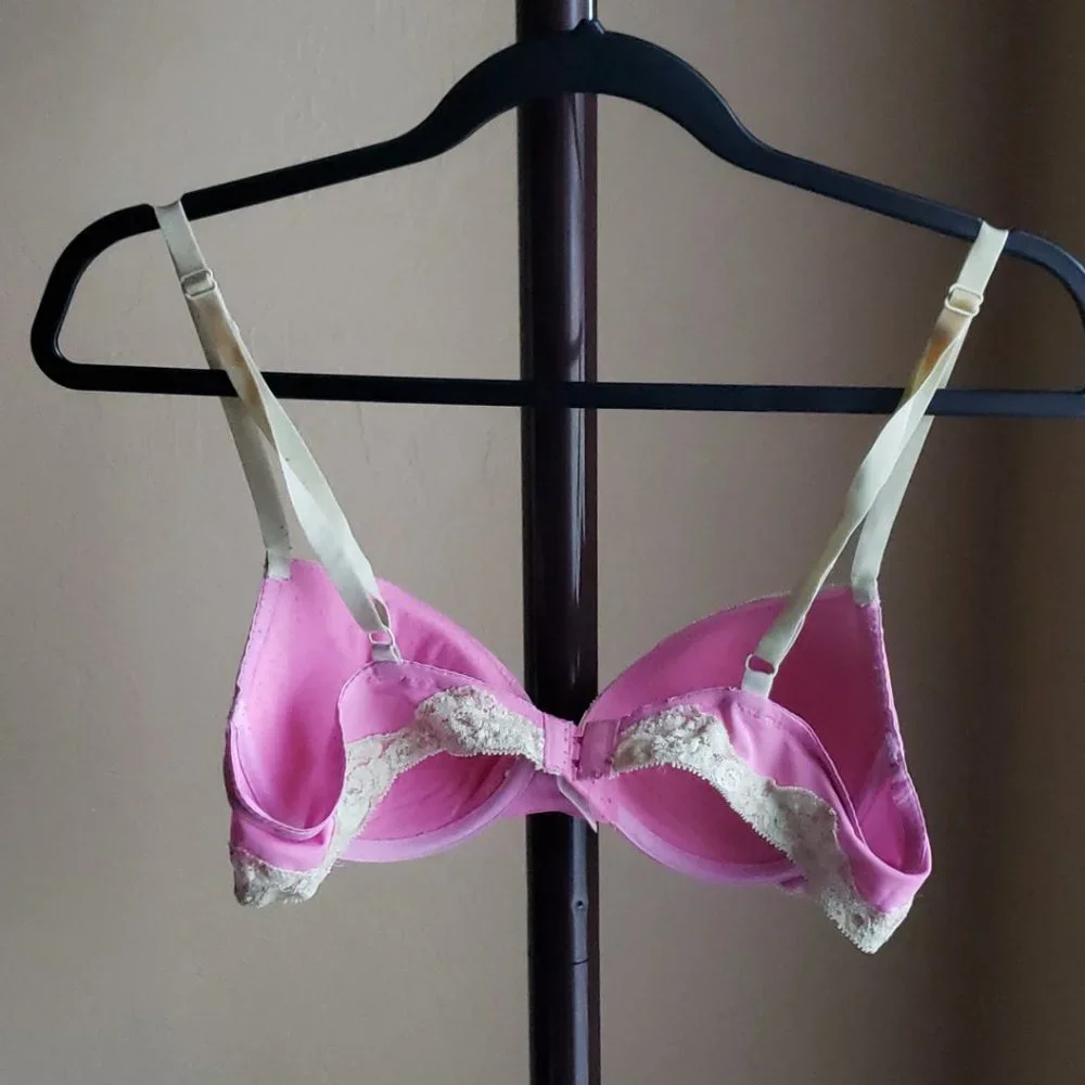 René Rofé Pink & Green Lace Bra – Size 36B