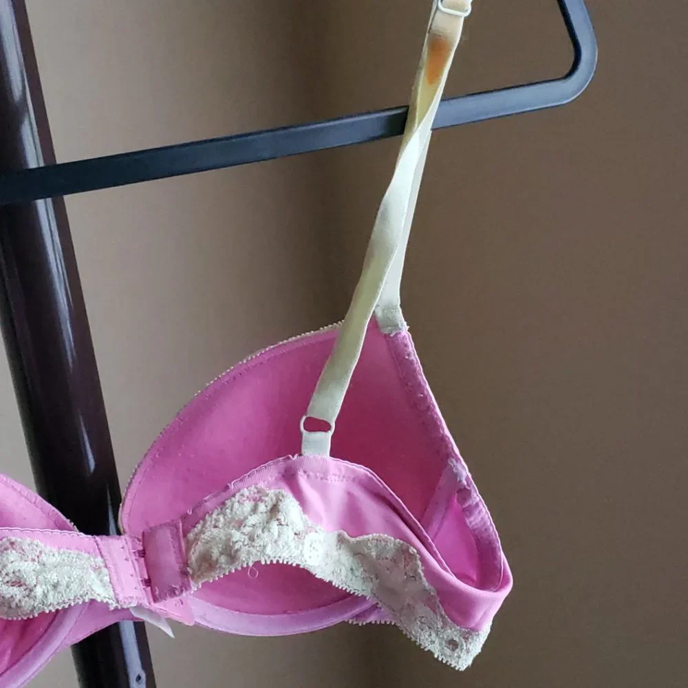 René Rofé Pink & Green Lace Bra – Size 36B
