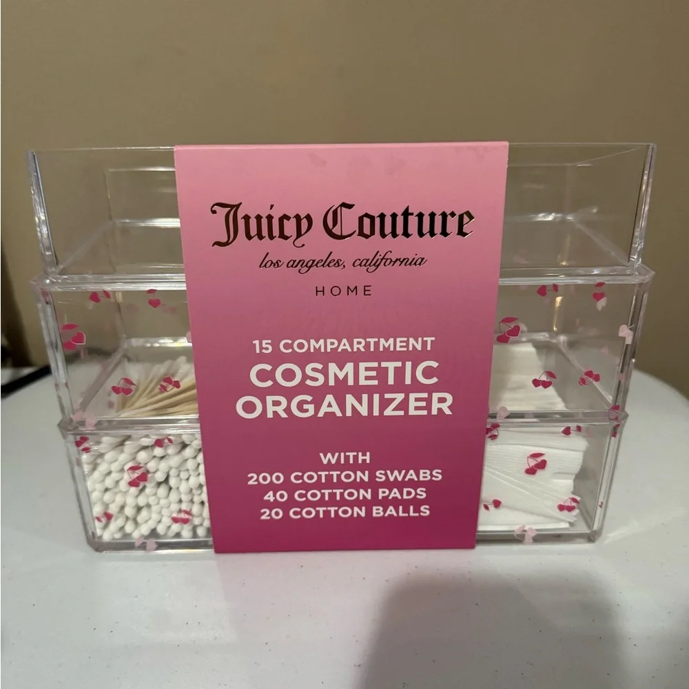 Juicy Couture Pink and Clear Cosmetic Organizer