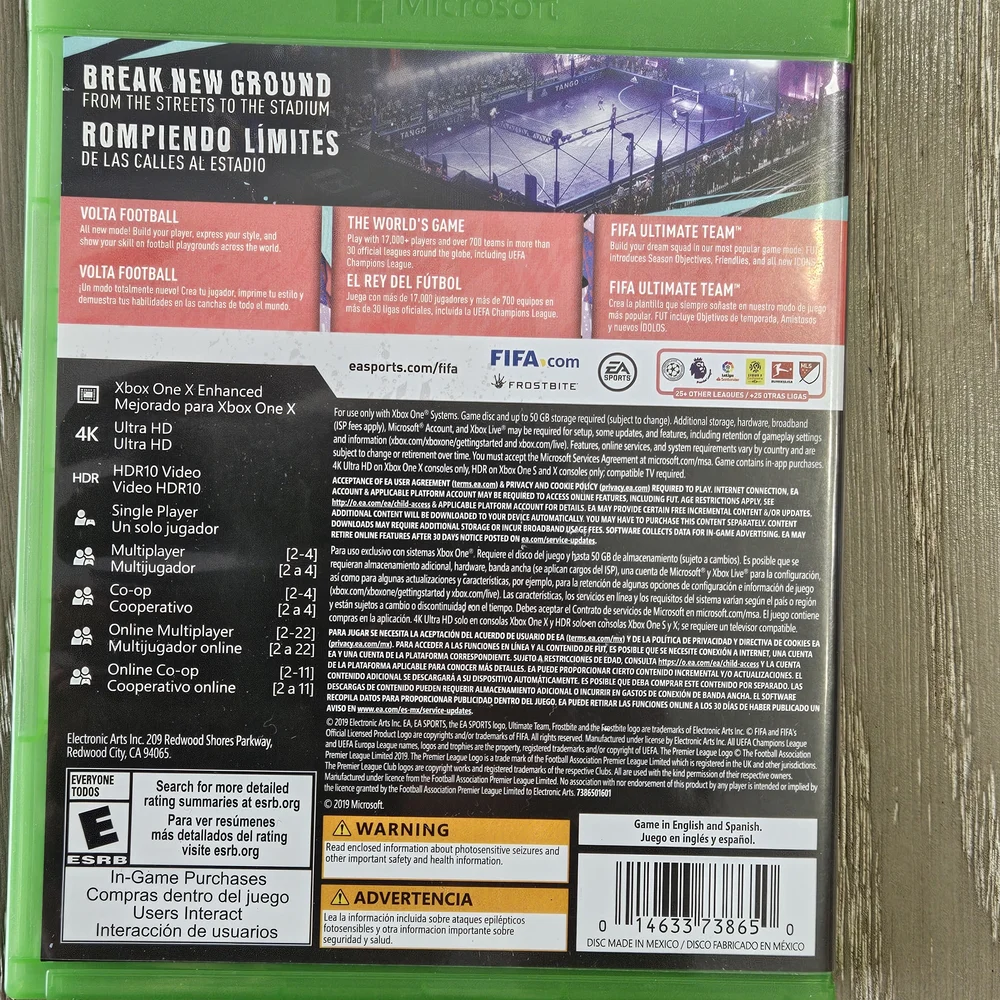 Microsoft FIFA 20 Xbox Game - Red and Green Cover