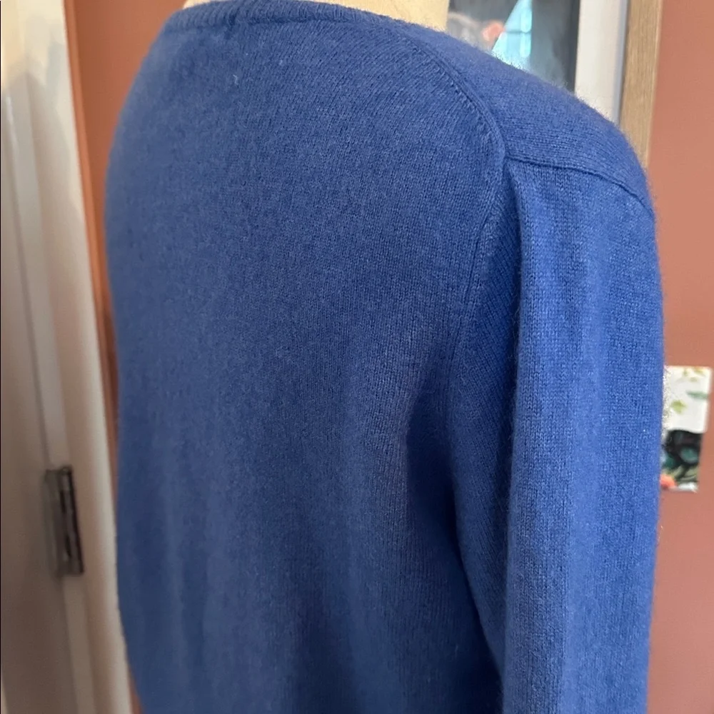 Madison Studio 100% Cashmere V-Neck women’s ribbed trim M long sleeve sweater