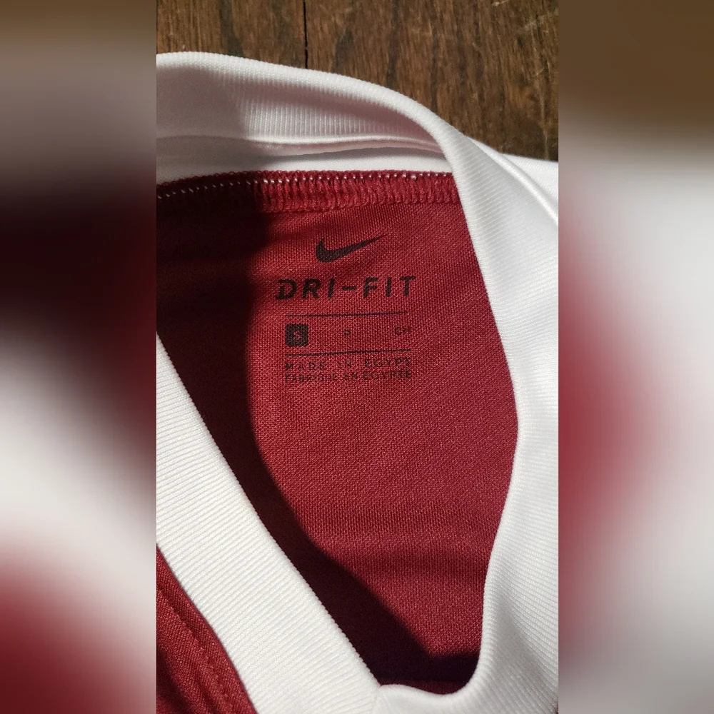 Nike Dri-FIT Red and White Top