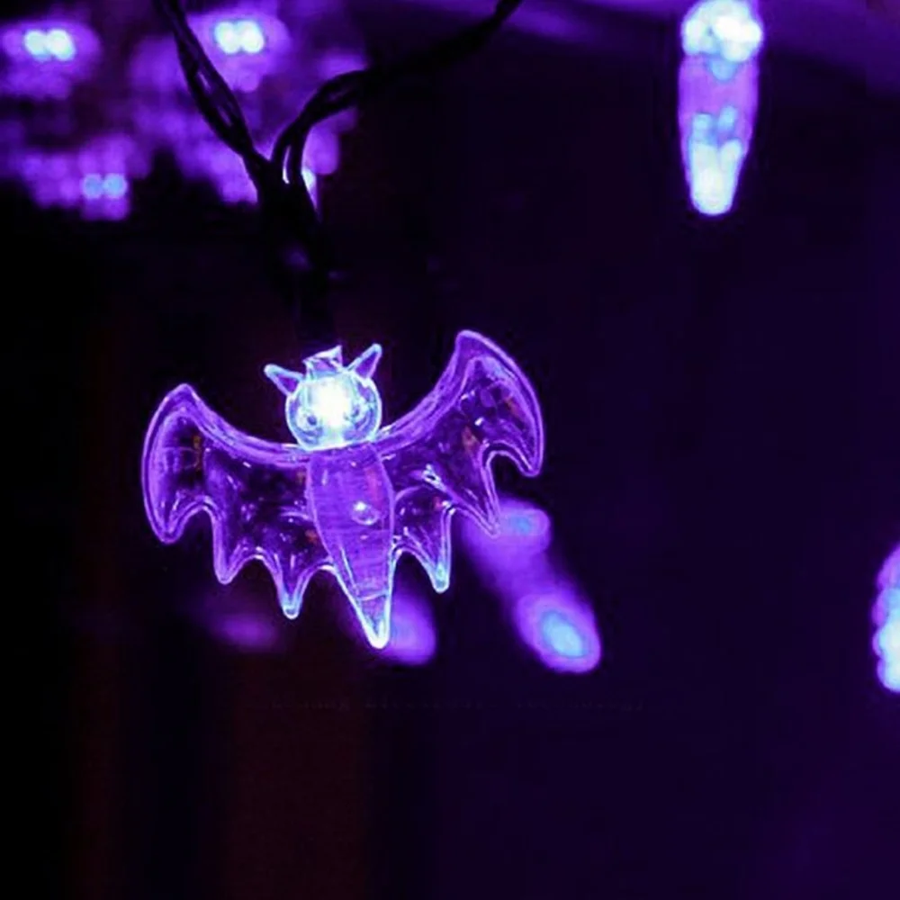 Spirit Halloween LED Bats String Lights Goth Bat Party Lights Purple
