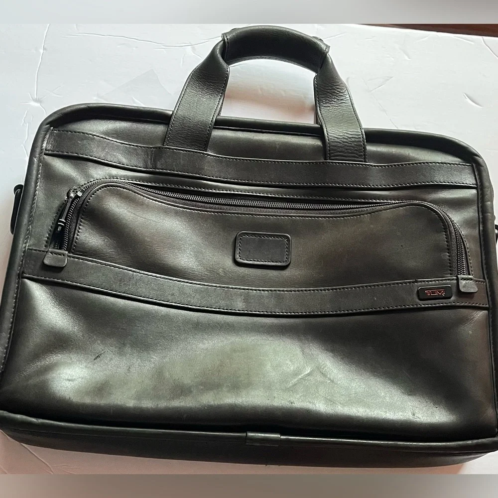 Tumi Vintage Black Calfskin Briefcase