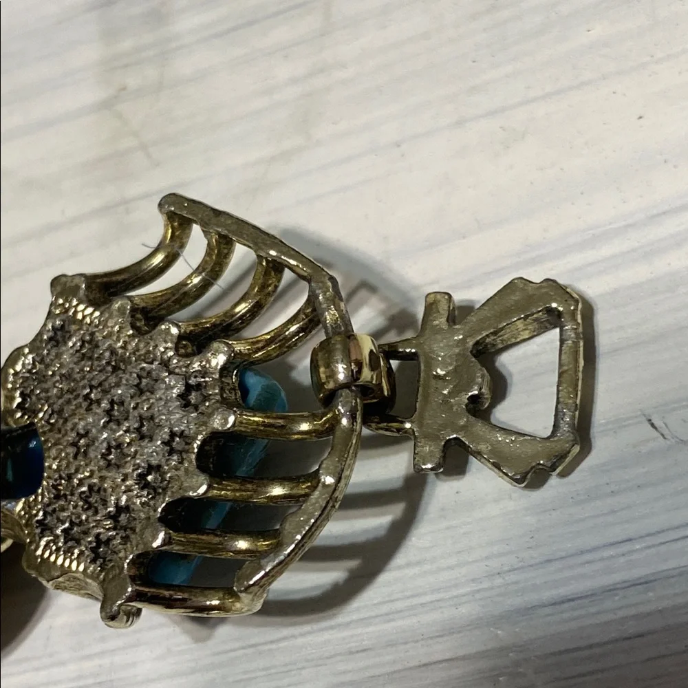 PRETTY Vintage Glass & gold tone Matrix Bracelet jewelry