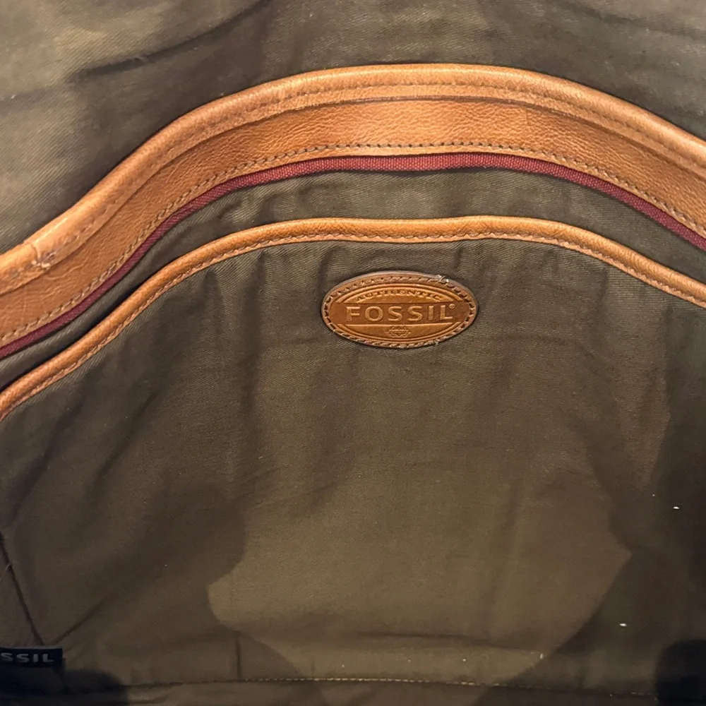 Fossil Brown Leather Messenger Bag