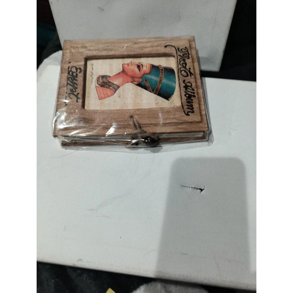 New Unique Handmade Africa Egyptian Woodish Photo Album Paper Pages 4x6 Sealed
