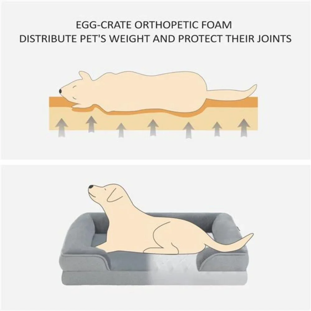 Orthopedic Dog Bed Removable Washable Cover Non-Slip Bottom Dog 28x23x6.5