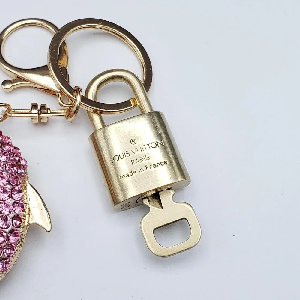 Authentic Louis Vuitton Gold Lock 🔒 Unbranded Dolphine Keychain Bag Charm LV