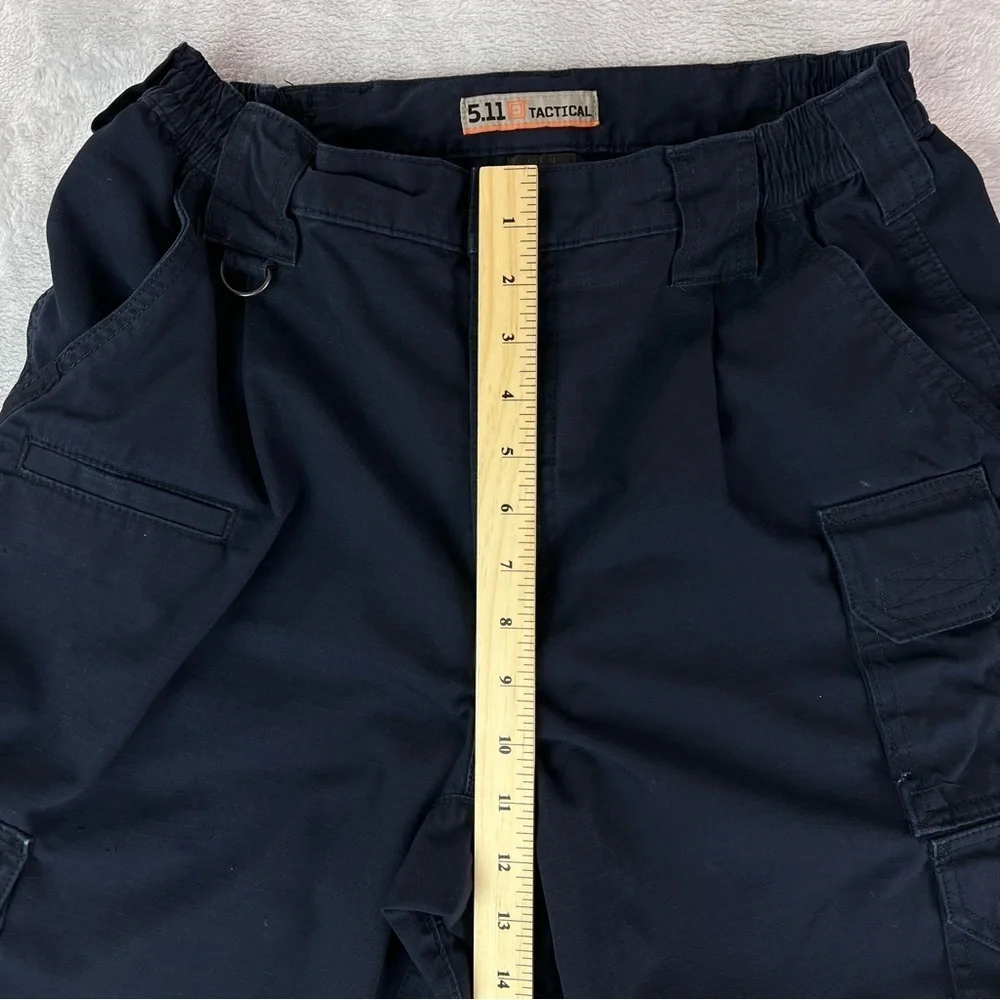 5.11 Tactical Work Pants 32 x 34 Navy Blue Elastic Waist Hammer Loop Cargo