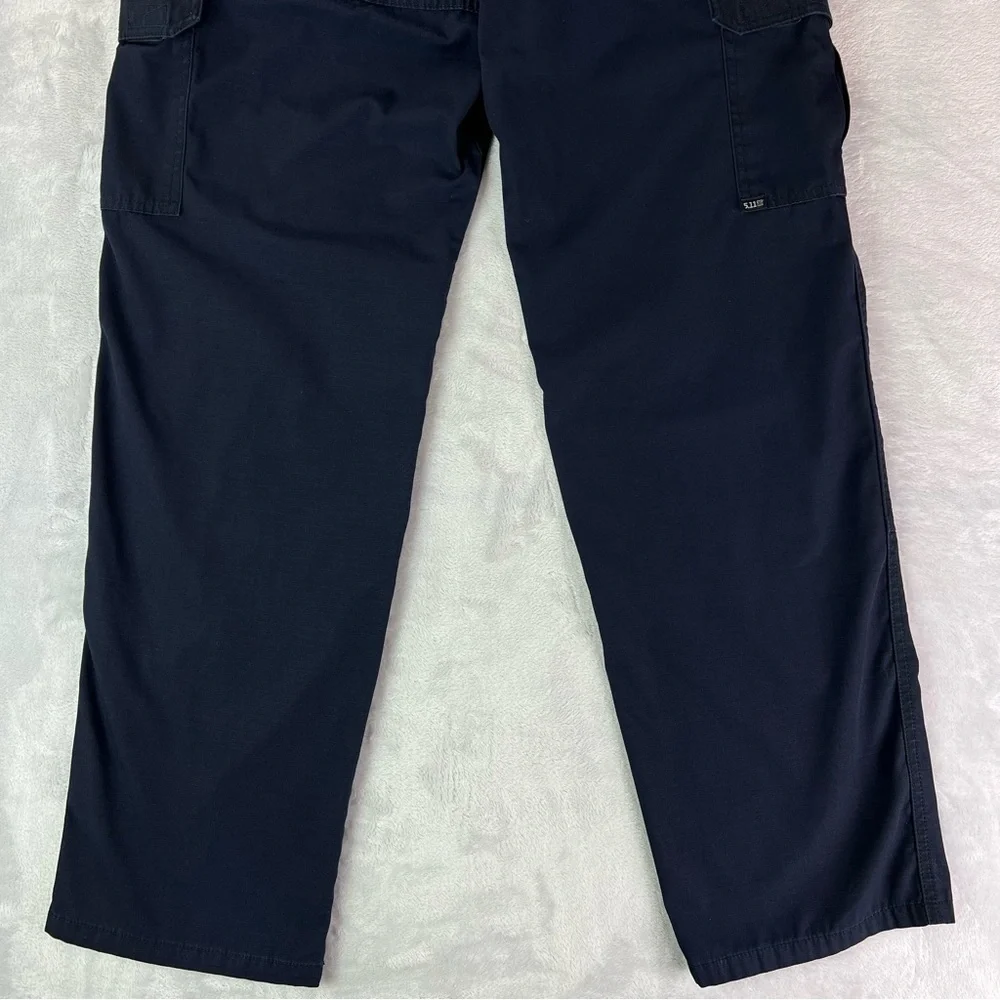 5.11 Tactical Work Pants 32 x 34 Navy Blue Elastic Waist Hammer Loop Cargo
