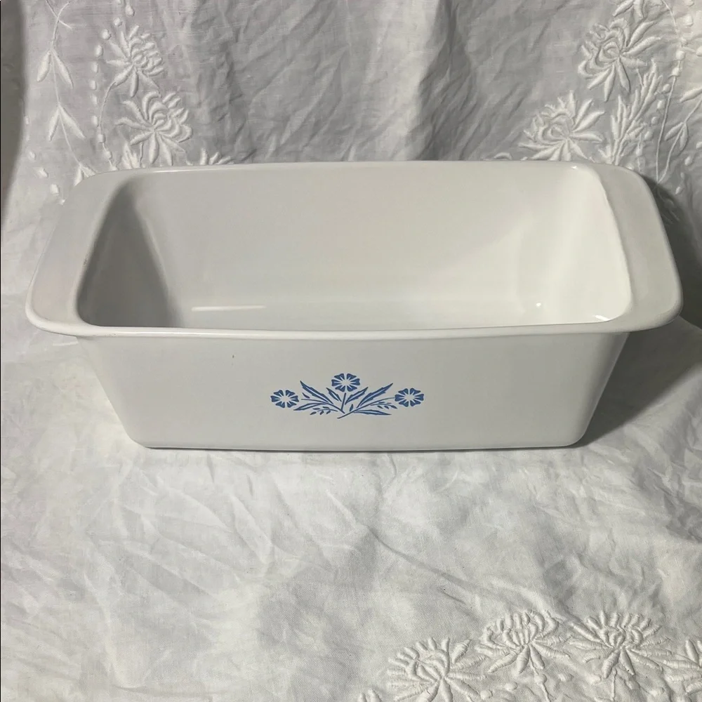 Corningware Cornflower White and Blue  Loaf Pan P315B 9x5x3