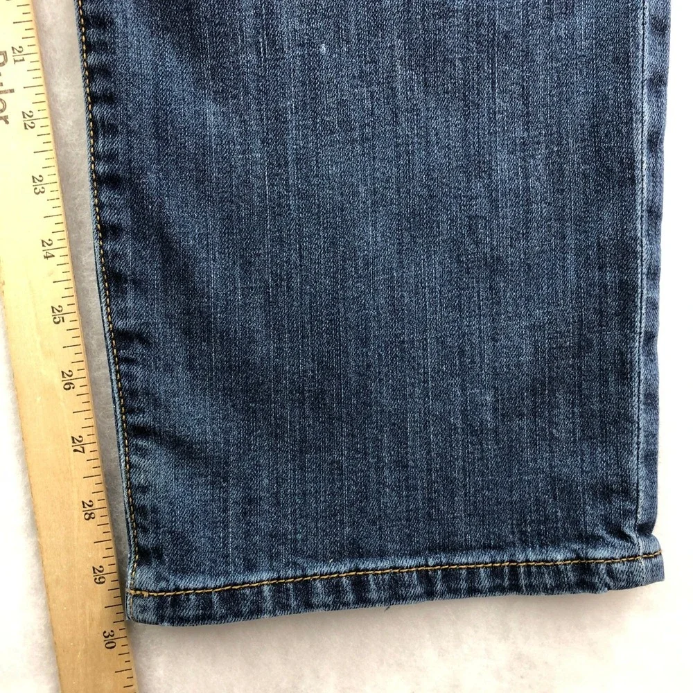 Lucky Brand 429 Mens 38x30 Blue Cotton Blend Button Fly Classic Straight Jeans