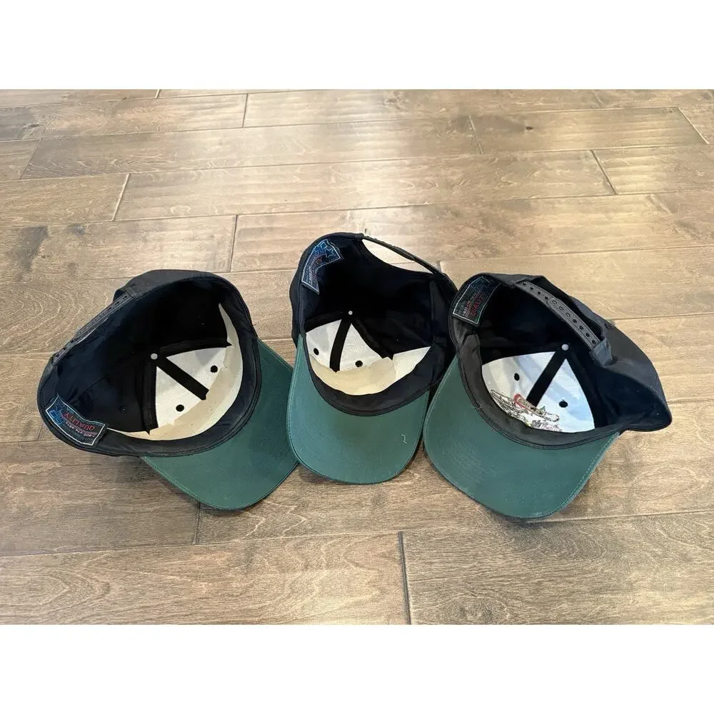 Lot Of 3 Vintage Les Schwab Tires Black Green Pride in Performance SnapBack Hat