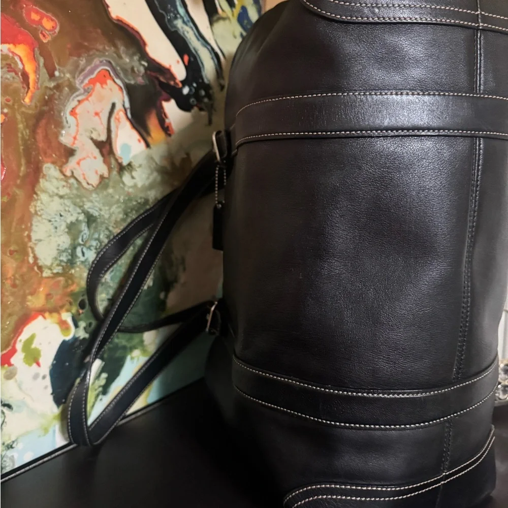 Coach Black Leather Tote Bag